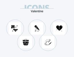 San Valentino glifo icona imballare 5 icona design. amore. amore. penna. giorno. San Valentino vettore