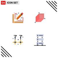 4 creativo icone moderno segni e simboli di architetto gioielleria schizzo design dati modificabile vettore design elementi
