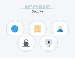 sicurezza piatto icona imballare 5 icona design. lettore. impronta digitale. pc. dito. sicurezza vettore