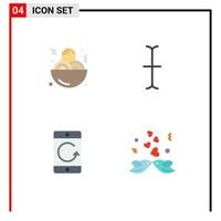 impostato di 4 moderno ui icone simboli segni per spaghetti mobile cursore cellulare coppia modificabile vettore design elementi