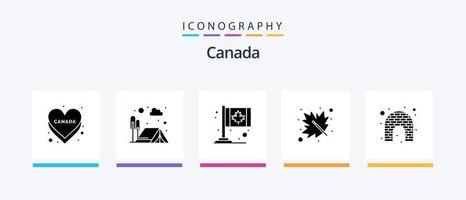 Canada glifo 5 icona imballare Compreso de. Canada. acero. Canada. creativo icone design vettore
