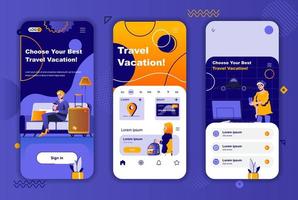 kit di design unico per le vacanze di viaggio per le storie dei social network.