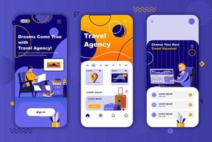 kit di design unico per agenzia di viaggi per storie sui social network. vettore