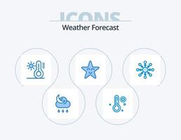 tempo metereologico blu icona imballare 5 icona design. . fiocco di neve. sole. neve. stella vettore