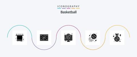 pallacanestro glifo 5 icona imballare Compreso migliore. gli sport. olimpico. pallacanestro sfera. vivere vettore