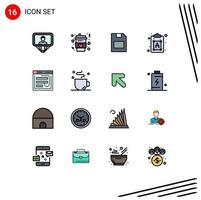 16 creativo icone moderno segni e simboli di e-mail font amore processi dati modificabile creativo vettore design elementi
