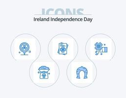 Irlanda indipendenza giorno blu icona imballare 5 icona design. anemone. mondo. fortuna. passaporto. perno vettore