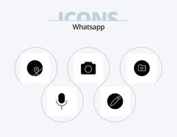WhatsApp glifo icona imballare 5 icona design. . . carta geografica. ui. Immagine vettore