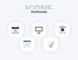 multimedia piatto icona imballare 5 icona design. . tavola. video vettore