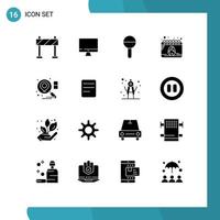 16 creativo icone moderno segni e simboli di attività commerciale Posizione bambino uovo Data modificabile vettore design elementi