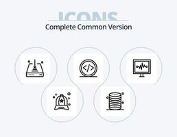 completare Comune versione linea icona imballare 5 icona design. moda. cap. acqua. Accessori. file vettore