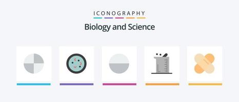 biologia piatto 5 icona imballare Compreso . toppa. pillola. laboratorio. biologia. creativo icone design vettore