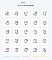 creativo umano cervello processi 25 schema icona imballare come come marchio. testa. cervello. fallimento. mente vettore