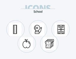 scuola linea icona imballare 5 icona design. formazione scolastica. libro. formazione scolastica. formazione scolastica. vasche vettore