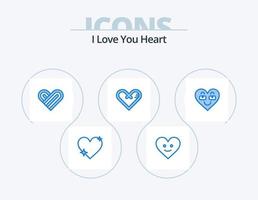 cuore blu icona imballare 5 icona design. cuore. sorpresa. cuore. regalo. amore vettore