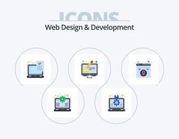 ragnatela design e sviluppo piatto icona imballare 5 icona design. penna. modificare. il computer portatile. design Strumenti. il computer portatile vettore
