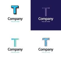 lettera t grande logo imballare design creativo moderno loghi design per il tuo attività commerciale vettore