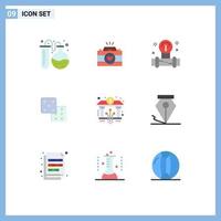 9 creativo icone moderno segni e simboli di bancario probabilità coppia fotografia gioco acqua modificabile vettore design elementi