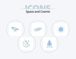 spazio blu icona imballare 5 icona design. astronomia. Ingrandisci. avviare. Visualizza. astronomia vettore