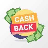 Cash Back Sign Design vettore