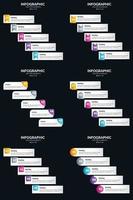 vettore 6 infografica imballare presentazione diapositiva modello 5 passaggi ciclo diagrammi e linea del tempo