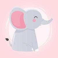 baby shower, simpatico animaletto elefante vettore