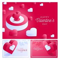 set di carte di San Valentino vettore