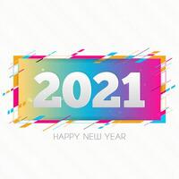 carta di design creativo felice anno nuovo 2021 su sfondo moderno vettore