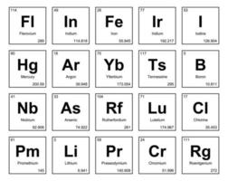 20 preiodico tavolo di il elementi icona imballare design vettore