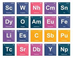 20 preiodico tavolo di il elementi icona imballare design vettore