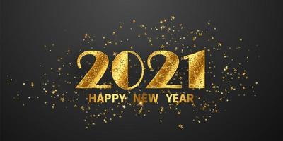 2021 felice anno nuovo sfondo oro vettore