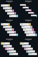 vettore 6 infografica imballare presentazione diapositiva modello 5 passaggi ciclo diagrammi e linea del tempo