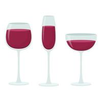 bicchieri di vino design illustrazione vettoriale isolato su sfondo bianco