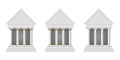 illustrazione di disegno vettoriale antico tempio isolato su priorità bassa bianca