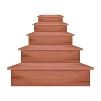 illustrazione di progettazione di vettore delle scale di legno isolata su fondo bianco