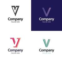 lettera v grande logo imballare design creativo moderno loghi design per il tuo attività commerciale vettore