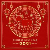 capodanno cinese dorato 2021 vettore