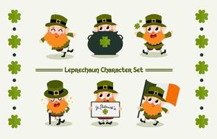 felice leprechaun sul personaggio del giorno di san patrizio vettore