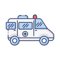 icona di stile piatto auto ambulanza vettore