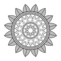 Mandala floreale diwali decorazione disegnata icona monocromatica illustrazione vettoriale design