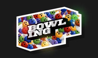 moderna tipografia professionale bowling sport logo in stile retrò vettore