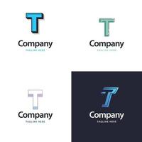 lettera t grande logo imballare design creativo moderno loghi design per il tuo attività commerciale vettore