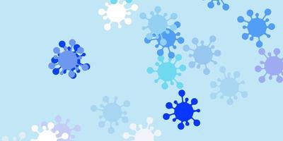 modello vettoriale azzurro con elementi di coronavirus