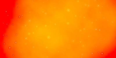 modello vettoriale arancione chiaro con stelle al neon.