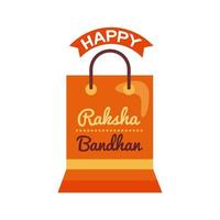 felice celebrazione di raksha bandhan con stile piatto shopping bag vettore