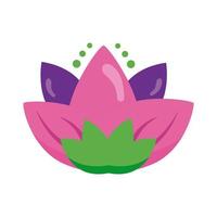 Icona di stile piatto simbolo indù fiore di loto vettore