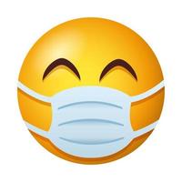 emoji che indossa stile sfumato maschera medica vettore