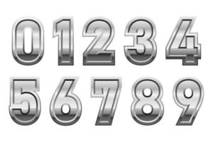 numeri metallici illustrazione disegno vettoriale isolato su sfondo bianco