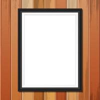 photo frame design illustrazione vettoriale isolato su sfondo di legno