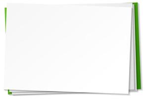 modello di nota di carta bianca su sfondo bianco vettore